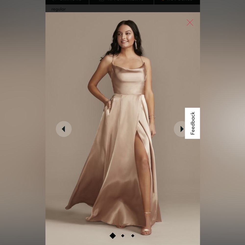 Charmeuse Cowl Bridesmaid Dress with Lace-up Back